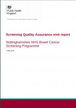 Screening Quality Assurance visit report: Nottinghamshire NHS Bowel Cancer Screening Programme